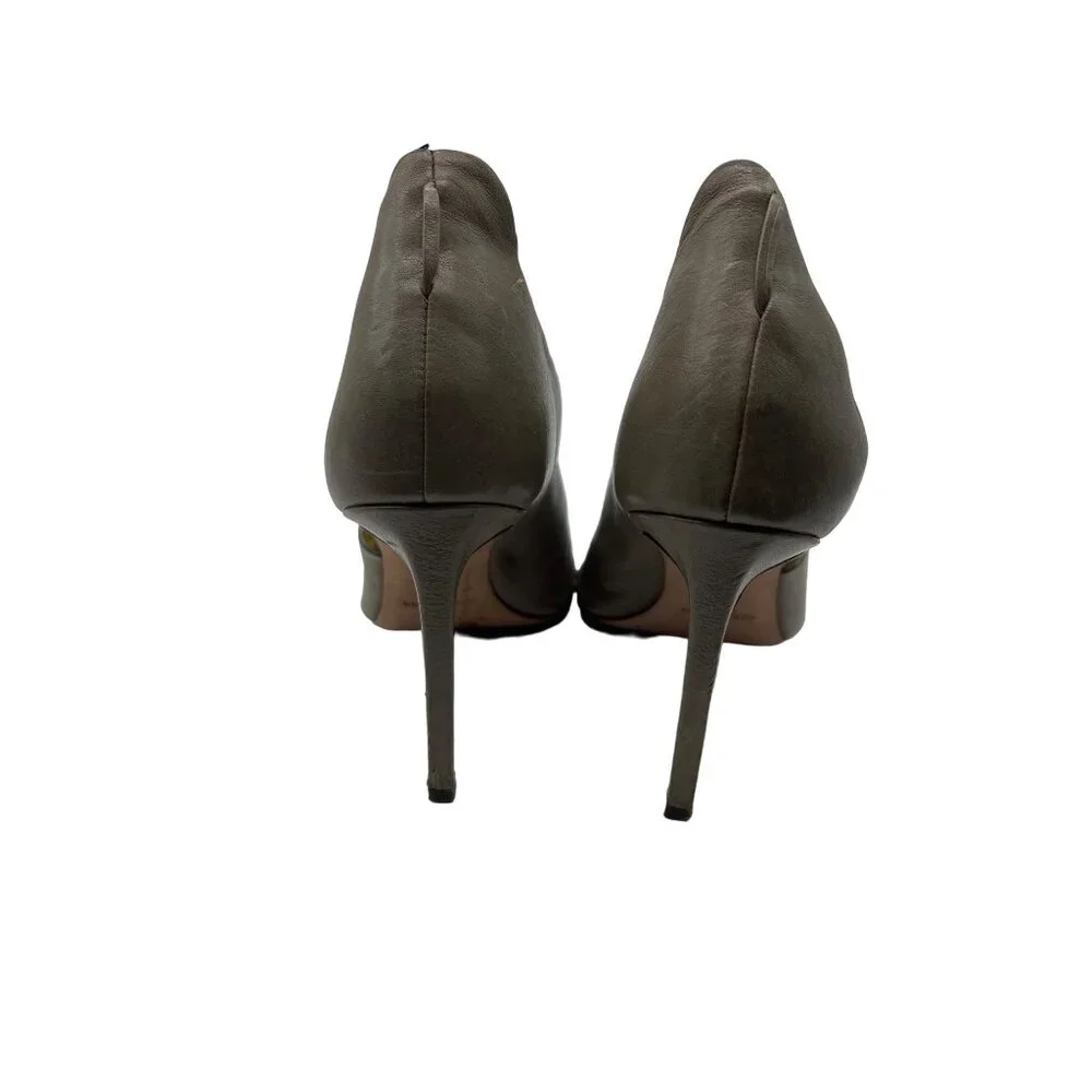 COACH Manhattan Genuine Leather Grey Stiletto Sandal Size 6.5